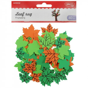 Frunza carton buretat portocaliu si verde dimensiuni variabile 60/set Daco AD032