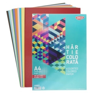 Hartie color 10 culori A4 80g 100/set Daco HR801