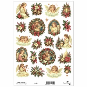 Hartie de orez pigment Iarna, Craciun - 1 20x27,5cm