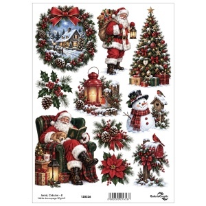 Hartie decoupage Iarna, Craciun - 8 20x27,5cm 90g