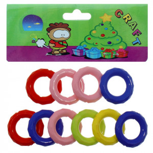 Inel plastic multicolor 3cm 10/set Colorarte a346
