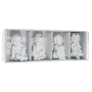 Inger ceramica alb coronita roz 4,5x3,7cm 4 modele/cutie Canea RD18-1872 - Img 3