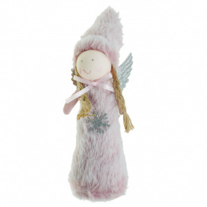 Inger fetita textil roz 18cm