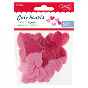 Inima pasla adeziva 3cm 50/set Daco AD026
