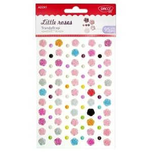Jumatati perla adeziva rotund, trandafir 0,6-1cm 95/set Daco AD241 multicolor