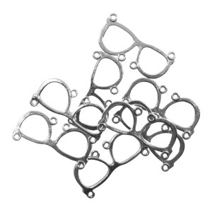 Link metalic argintiu ochelari 36x16mm 8/set
