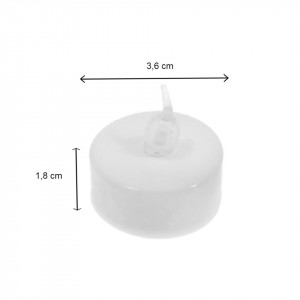 Lumanare plastic alba cu led 3,6x1,8cm 2/set - Img 2