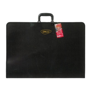 Mapa port-desen plastic neagra cu maner fara curea A2 (exterior 45,5x64cm, interior 42x59,4cm) Daco MP802