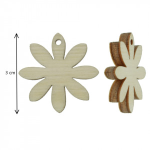 Margareta placaj natur cu gaura M2 3cm 5/set - Img 2
