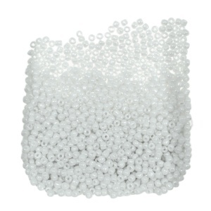 Margele nisip rotunde alb lucios 3mm 60g