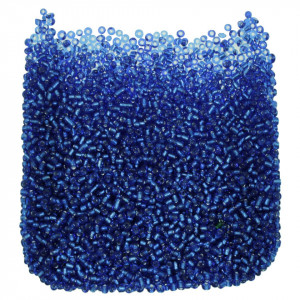 Margele nisip rotunde albastru interior argintiu 2mm 60g