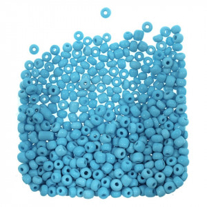 Margele nisip rotunde bleu lucios 4mm 60g