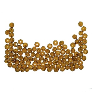 Margele sticla fatetata rondele maro chihlimbar 3x4mm 7g