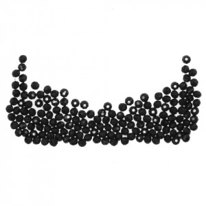 Margele sticla fatetata rondele negru lucios 3x3,5mm 5g