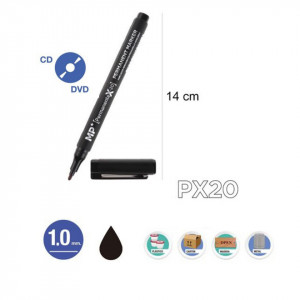 Marker permanent negru varf 1mm pentru CD/DVD MP PE415 - Img 2