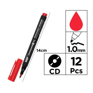 Marker permanent rosu varf 1mm pentru CD/DVD MP PE416-S - Img 2