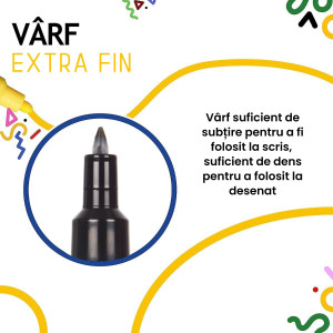 Marker vopsea pe baza de apa varf fin 0,7-1mm Uni Posca pc-1m 8 culori/set - Img 2