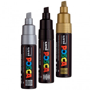 Marker vopsea pe baza de apa varf tesit 8mm Uni Posca pc-8k