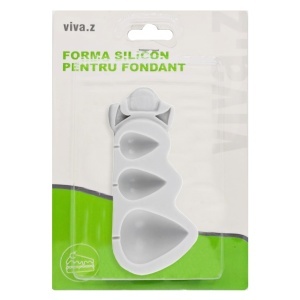 Matrita silicon 3 marimi petale trandafir 8,5x4,3x1,3cm T09083