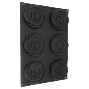 Matrita silicon 6 trandafiri 20x29x2,4cm negru T10100