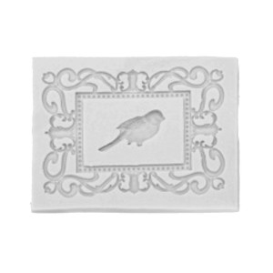 Matrita silicon dreptunghiulara rama si pasare 10,3x8,2x0,8cm 825064 gri