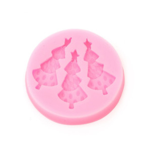 Matrita silicon rotunda brazi de Craciun 5,6x1cm 812325 roz