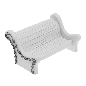 Miniatura banca rasina 7x3,5x4,4cm alb/negru