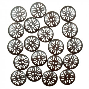 Nasture lemn maro filigranat 1,8cm 20/set