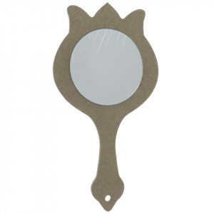 Oglinda rotunda pe suport mdf lalea cu maner 16,5x8,6cm - Img 1