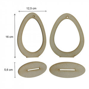 Ou mdf decupat 16x12,5cm cu suport oval 12,6x5,6cm - Img 2