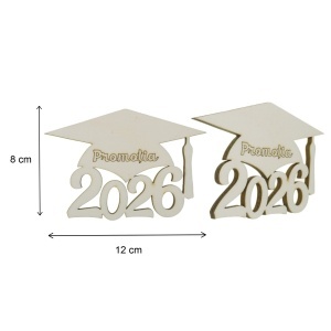 Palarie absolvent 2026 personalizata placaj 12x8cm model-1 - Img 2