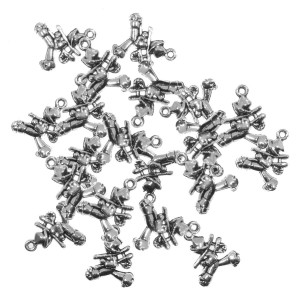 Pandantiv metalic argintiu cosar 12x15mm 20/set