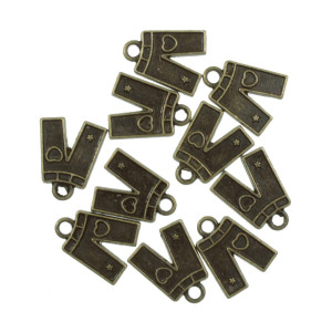 Pandantiv metalic bronz pantalon 13x16mm 10/set