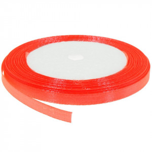 Panglica satinata corai 6mm x 21m/rola