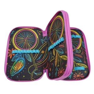 Penar neechipat 2 fermoare model bicicleta cu flori Daco PE285 - Img 2
