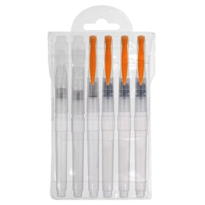 Pensula sintetica cu rezervor varf rotund/drept capac portocaliu 6/set 19-95
