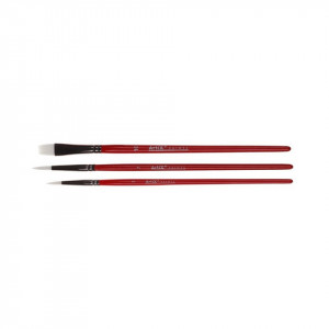 Pensula sintetica varf rotund/drept coada scurta 3/set Artix 3-7-10 PP391-01 - Img 2