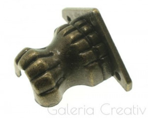 Picior metalic bronz pentru cutie 2,5x2,5x3,5x2,5cm X104 - Img 4