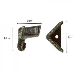 Picior metalic bronz pentru cutie 2x2,5x3cm X108 - Img 2