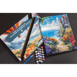 Pictura pe numere cu 24 culori acrilice si 3 pensule 40x50x1,6cm Niki4 - Tigru KINPL8572 - Img 2