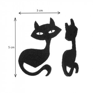 Pisica pasla neagra 5x3cm 5/set - Img 2