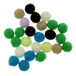 Pompon mix culori pastel 1,8cm 25/set
