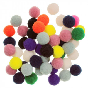 Pompon multicolor 1,4cm 50/set