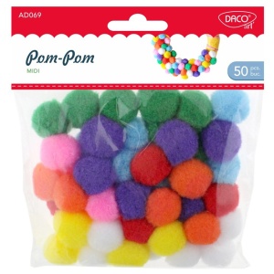 Pompon multicolor 2,5cm 50/set Daco AD069
