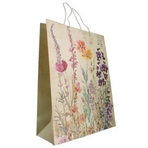 Punga cadou cu sclipici model-2 flori 30x40x12cm