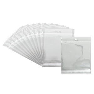 Punga transparenta 30 microni cu clapeta adeziva si agatatoare 10x7/12cm 95/set +/-5buc