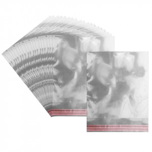 Punga transparenta cu clapeta adeziva 15x16/20cm 20/set