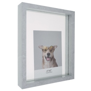 Rama foto lemn cu poza 15x19cm dimensiune totala 17,5x22x3,5cm gri 088536