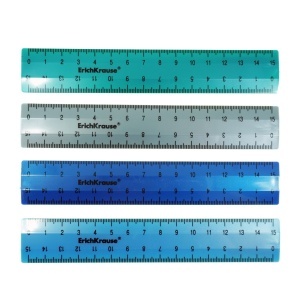 Rigla plastic 15cm culori diverse Erich Krause 53860 - Img 2