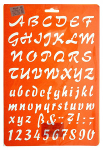 Sablon plastic alb/rosu litere si cifre A4 Meyco 66051
